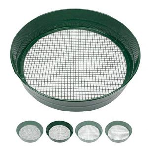 Sterico Tamis de Jardin en différentes Tailles de Maillage | Tamis Rond 33cm Ø | Tamis de Sol, passoire pour semence, Terre, Compost, Pierres, Mauvaises Herbes | Empilable | Robuste (6mm) (Sterico, neuf)