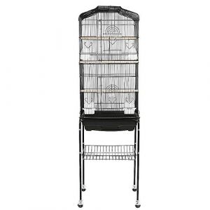 XUANYU Cage d'élevage pour Oiseaux Solid Cage Oiseau sur Pied Voliere Oiseaux Interieur/Exterieur Cage Oiseau Volière Oiseaux pour Perruche Canari (Noir sur roulettes 46 * 35.3 * 105.6 cm) (XUASHW, neuf)