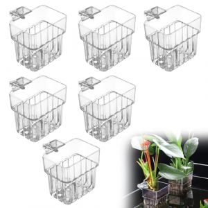 WANDGU 6 Pièces Supports de Plantes d'Aquarium: Supports de Plantes pour Aquariums, Tasses de Plantes d'Aquarium Suspendues Transparentes en Acrylique Jardinière d'eau Suspendue (VENIZELOU-EC, neuf)