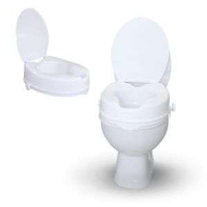 Mobiclinic, Rehausseur wc adulte, 10 cm, Mod. tit&aacute;n, Marque europ&eacute;enne, Si&egrave;ge de toilette sur&eacute;lev&eacute;, Couvercle, Pour personnes ag&eacute;es, Mobilit&eacute; r&eacute;duite, Blanc (Queralt&oacute;, neuf)