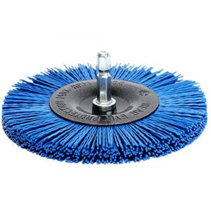 S&R Brosse Perceuse Nylon. Brosse Visseuse Poncage Fin. Brosse Circulaire 100 mm en Nylon FIN à queue hexagonal 1/4 '(6.35 mm) (Werkzeugbar, neuf)
