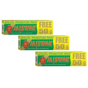 Dabur - Dentifrice aux herbes - au bois d'araq - lot de 3 tubes de 100 g (SorboShop, neuf)
