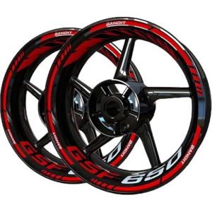 UPIKIT Autocollants r&eacute;fl&eacute;chissant de Jante Autocollant Roue Moto &Agrave; L'int&eacute;rieur pour Suzuki GSF650 GSF 650 Bandit Autocollants Moyeu Jante Bande Autocollante R&eacute;fl&eacute;chissante Autocollant(Couleur 4) (yuhanbaihuodian, neuf)