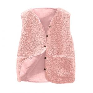 G&eacute;n&eacute;rique Gilet Polaire Femme hiver chaud Peau de Mouton Veste Sans Manches Femmes &Eacute;pais Gilet L&acirc;che Peluche Faux Cuir Gilets Polaire Manteau (wangpeichu, neuf)