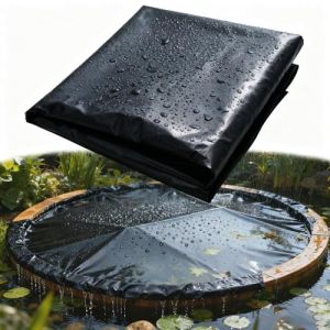 Bâche pour bassin - 6 x 8 m, Robuste Noire Bâche de Bassin en PVC, Bâche Liner pour Bassin Flexible Durable Préformée pour Bassin à Poisson Cascade de Jardin, Fontaines, Jardins d'eau Cascades (baixintc, neuf)