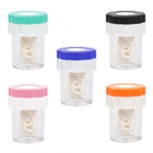 &Eacute;tui pour Lentilles de Contact,5 Pcs Lentilles De Contact Conteneur De Nettoyage Nettoyage de Lentilles de Contact &agrave; Rotation Manuelle Bo&icirc;tier Lentilles Contact pour Un Usage Quotidien (HONGJOY, neuf)