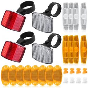 YIYICO BSTDAYEVER Catadioptre Velo R&eacute;flecteurs de V&eacute;lo Avant et Arri&egrave;re R&eacute;flecteur Rayons de V&eacute;los 20Pcs Yeux de Chat pour V&eacute;los Catadioptres Velo Roue pour VTT Route E-Bike S&eacute;curit&eacute; Nocturne (YiCO, neuf)