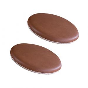 Coussin de Chaise Rond 30 cm Housse Imperm&eacute;Able, Galette de Chaise Ronde Lot De 2, Coussins pour Chaises De Jardin en Cuir, Facile &agrave; Enlever et &agrave; Nettoyer, Epais Mousse &agrave; M&eacute;Moire de Forme Marron (XSSHOP, neuf)