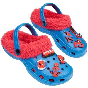 Marvel Spiderman Chaussons Garçon avec Doublure Polaire - Sabots Enfant (Bleu/Rouge Spiderman, 32/33 EU) (Get Trend., neuf)