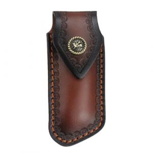 &Eacute;tui a Couteau de Poche,Etui a Couteau Pliant en Cuir avec Trou de Suspension pour Ceinture et Fermeture a Pression pour Hommes et Femmes,Chasse,Camping,Jungle,Exploration (Couteau Non Inclus) (AILOVA, neuf)