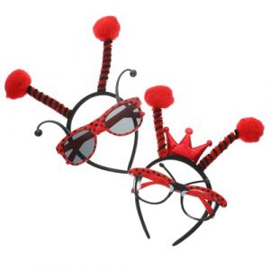 Beaupretty Bandeau Cosplay Insecte Lunettes D&eacute;coratives en Plastique L&eacute;ger pour F&ecirc;tes et D&eacute;guisements, Accessoire Costume F&eacute;minin Taille Unique, Rouge et Noir (kiLIHK, neuf)