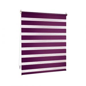 Victoria M. Store Enrouleur Double 80 x 230 cm Aubergine/Violet, Translucide & Occultant Jour Nuit Montage par Serrage sans Percer pour Fenêtre Et Porte avec Chaînette (Jalousiescout Shop, neuf)