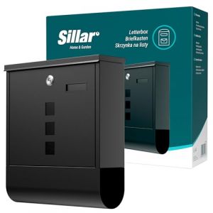 Sillar Bo&icirc;te aux Lettres Murale, avec Serrure | Fabriqu&eacute; en Acier galvanis&eacute;, r&eacute;sistant aux intemp&eacute;ries et aux UV | 10x30,5x33,5 cm, Anthracite | 2 cl&eacute;s | Tube pour journaux et d&eacute;pliants | Format A4 (agdmaster, neuf)