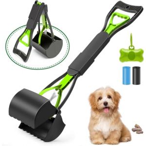 HORREX Ramasse Crotte pour Chien 30 * 35cm Pelle a Crotte pour Chien Ramasse Crotte Ramasse Crotte pour Chien Pelle Ramasse-Crottes Pliable pour Chien et Chat Pet Long Manche Pooper Scooper (Gold Rush on the Waves, neuf)