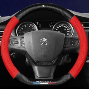 JUZELY Couvre Volant pour Peugeot 206 207 208 306 307 308 407 408 508, Housse en Cuir Microfibre Antid&eacute;rapant Respirant Souple Durable, Prot&egrave;ge Volant Voiture Accessoire (Zhang Huijun Automobile Department Store, neuf)