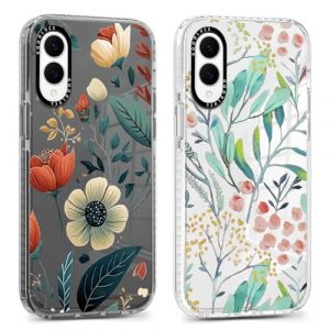 Xylota 2 Pi&egrave;ces Coque pour Samung Galaxy S25 Edge 5G 6,7", Transparente &Eacute;tui avec Aesthetic Motif Fleur Dessin, Mince TPU Souple Silicone Housse Clair Antichoc Protection Filles Femmes Case Cover, 17 (AMCREST HOLDINGS, neuf)