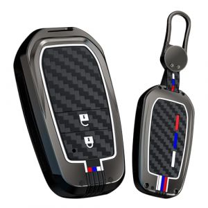 HIBEYO Coque de cl&eacute; pour voiture Convient pour Toyota CHR RAV4 Corolla Crown Cross Yaris XP21 GR Hybrid Avensis Highlander 2020-2025 Accessoires Coque de cl&eacute; Housse Porte-cl&eacute;s T&eacute;l&eacute;commande 2 boutons (bingomotor, neuf)