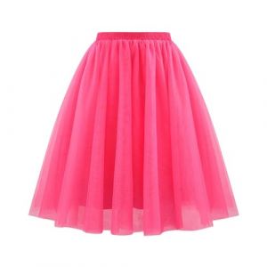 NaLatia Jupe en Tulle Femme Jupes Longue Tulle Midi Jupe Taille Haute Pliss&eacute; Elastique Taille Jupe Tutu Bouffante Adulte Jupon Long Mariage Jupes Tulles Deguisement Tutu de Danse (GUnakd, neuf)