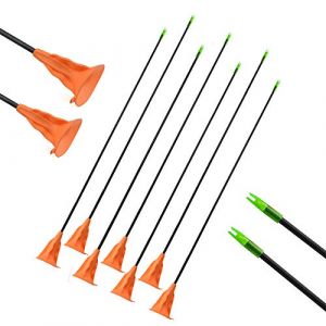 SHARROW 12pcs Flèche d'enfants Flèche Ventouse Sucker Flèche Jeunesse Chasse Sûr Sucker Flèches pour Arc Recourbé Arc Flèches Arc Set Tir à la Cible en Plein Air (Orange) (AME Archery Shop, neuf)