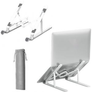 Support Ordinateur Portable Ergonomique en Plastique Blanc - Support PC Portable Léger et Stable avec Pochette en Velours - Laptop Stand Réglable pour Améliorer la Posture pour Bureau ou Maison (HengShuiHunBengShangMaoYouXianGongSi, neuf)