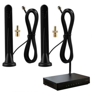 Antenne 5G 4G LTE Outdoor Omnidirectionnelle 15dBi, Lot de 2 Antennes WiFi &Eacute;tanches avec Base Magn&eacute;tique, SMA/TS9 Antenne Compatible Routeur LTE, Modem, Cam&eacute;ra de Surveillance,loT, GSM, GPRS, C&acirc;ble 3M (DeHaiShiGangGang, neuf)