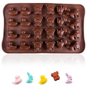 EJRUP 1 Pi&egrave;ce Moule Silicone 24 Animaux Moulage Chocolat Pudding G&acirc;teau Taille 23x14cm,Moule Silicone,Moule Silicone Patisserie,Moules Silicone (Anilalowbility, neuf)