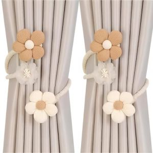 VEOIRXU 2 Pi&egrave;ces R&eacute;glables Embrasse &agrave; Rideaux Corde en Forme de Fleur de Dessin Anim&eacute; Pour Enfant Attache de Rideau Fleurs Mignon Boucle &agrave; Rideaux Pour D&eacute;coration de Chambre d'Enfant (SHI TONGYANG DE DIAN, neuf)