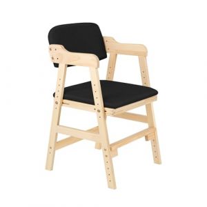 Chaise de salle &agrave; manger en bois pour enfants avec plateau - Chaise Enfant, Fabriqu&eacute; en bois de h&ecirc;tre, Avec ceintures de s&eacute;curit&eacute;, jusqu&rsquo;&agrave; 12 ans et 90 kg (48 x 46 x 78 cm &ndash; Noir) (Hechheu, neuf)