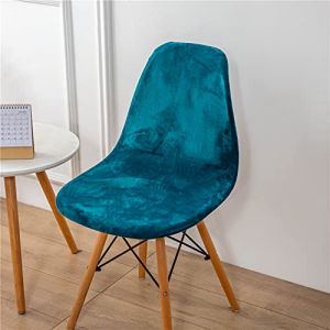 Highdi Lot de 1/2/4/6 Velours Housse de Chaise Scandinaves, Housse Chaise de Salle à Manger Couleur Unie, Couverture de Chaise sans Accoudoirs pour Cuisine, Salon, Bureau (Paon Bleu,1 Piece) (Highdi, neuf)
