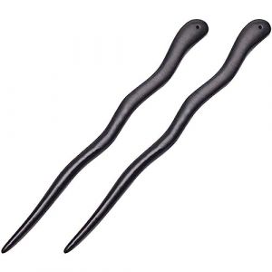 Dinntty Baguettes de Cheveux en Bois 2 pi&egrave;ces Classique Bois de Santal enroul&eacute; Coiffure Chinois Traditionnel &eacute;pingle &agrave; Cheveux Ethnique Accessoires de Cheveux (Putes, neuf)