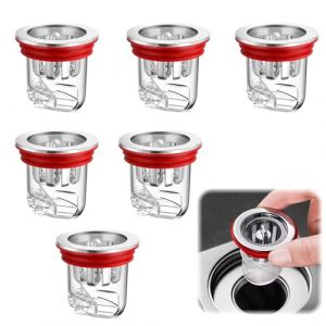 6 Pièces Attrape Cheveux Douche Transparent Clapet Anti Odeur Diamètre du Siphon de Sol Applicable 3,2 cm-4,5 cm,Filtre Cheveux Douche Anti Reflux pour Balcons Cuisines Salles Bains Machines Laver (Jaon Ldaw, neuf)