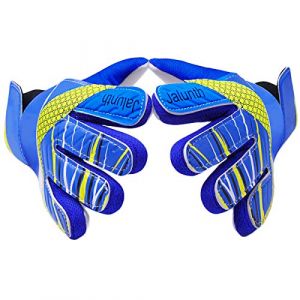 Jalunth Gants de Gardien But Enfant Jeune Junior avec Protections des Paume en Latex Antiderapant et Dos Main PU Convient Entrainement et Compétition Gant de Foot Gardien pour Garcon Fille Garçons (JaHuaOnline-b, neuf)
