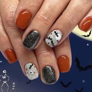 Autocollants D'ongles En Plastique Pour Faux Ongles 'Halloween Avec Des Motifs '&eacute;toiles De Cr&acirc;ne Chauve-souris Fantomatiques Pour Costumes Acc&egrave;s Beaut&eacute; F&ecirc;te Nail Art Cr&acirc;ne (guangzhoutiehukejiyouxiangongsi, neuf)
