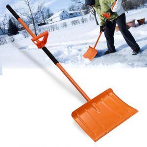 Grande pelle &agrave; neige pour all&eacute;e, pelle &agrave; neige r&eacute;glable de 137cm pour d&eacute;blayer la neige et la glace, pelle m&eacute;tallique &agrave; lame large de 41cm avec poign&eacute;e assist&eacute;e pour all&eacute;e,trottoir,voiture et terrasse (zhuweimaoyi, neuf)