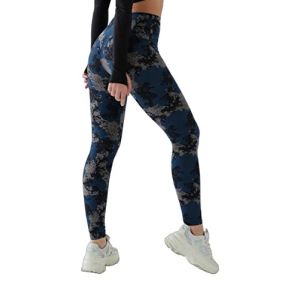 Legging taille haute pour femme - Legging d'entra&icirc;nement actif - Contr&ocirc;le du ventre - Legging doux longueur cheville pour femme - Camouflage noir, S-M (NCR GENERAL, neuf)