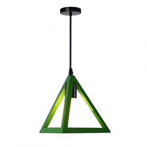 STOEX Suspension Luminaire Industrielle Contemporain, Lustre Abat-Jour Plafonnier en Métal Fer Cage E27 (Vert) (STOEX, neuf)
