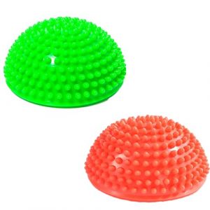 Qiwenr 2 Boule de H&eacute;risson, Balles de Massage Sportif, Balle de Massage Boule H&eacute;risson Pour et Adultes Pour Favoriser la Coordination et L'&eacute;quilibre de L'entra&icirc;nement Physique (Vert + Orange) (Axinyue, neuf)