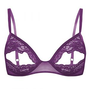 Alvivi Femme Soutien-Gorge Push Up Bra Lingerie Dentelle Transparent Brassière Redresse-Sein Sein Nu sous Vêtement Erotique S-5XL Violet XL (Acfunny-eu, neuf)