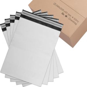 verpacking Enveloppe plastique 24x32,5 cm Blanc/Noir [taille et nombre au choix] Opaque Coex Sacs d'expédition pour vêtements Autoadhésifs Sacs d'emballage Films d'expédition 100 pièces (verpacking, neuf)