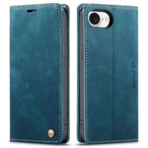 QLTYPRI Etui Coque pour iPhone 16e/SE 4, Portefeuille Fentes Cartes Housse Antichoc Cuir PU Vintage Portefeuille Etui Compatible avec iPhone 16e/SE 4 - Bleu (zhihen, neuf)