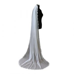 Coiffe de mari&eacute;e en dentelle d&eacute;licate avec peigne r&eacute;glable, voile en tulle transparent pour c&eacute;r&eacute;monie de mariage en plein air, voile de mari&eacute;e respirant pour c&eacute;r&eacute;monie en plein air (SSIFDCXXIHPI, neuf)