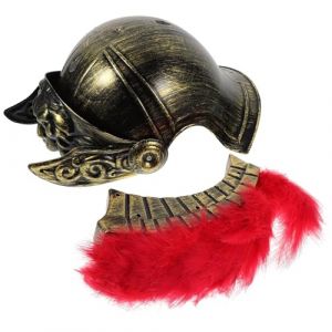 Veemoon Casque de Soldat Romain en Plastique Rigide Plumage Rouges, Taille Unique, Accessoire de Costume de Soldat pour Hommes, Cosplay Guerrier Antique pour F&ecirc;tes et &Eacute;v&eacute;nements (lucy Liu, neuf)