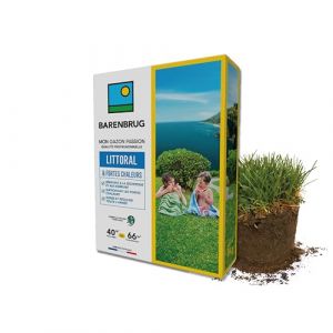 BARENBRUG - Gazon Littoral & Fortes chaleurs - R&eacute;sistant S&eacute;cheresse et Embruns - Supportant Fortes Chaleurs - Dense et R&eacute;gulier Toute l&rsquo;Ann&eacute;e - Permet de R&eacute;duire l'Arrosage - Fabriqu&eacute; en France - 1KG (Barenbrug, neuf)