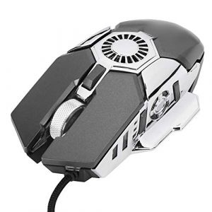 Souris Souris D'Ordinateur Souris Portable Souris D'Ordinateur RVB Gaming 6 Boutons Filaire Gamer Souris pour Ordinateur Portable PC de Bureau avec Ventilateur Souris de Jeu (Gris) (Tminny, neuf)