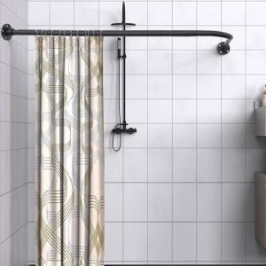 L Forme Tringle à Rideau de Douche, Extensible Angle Barre De Douche Inox, 60-101 cm Réglable Barre Rideau Douche pour Salle de Bain Baignoire,Magasin de Vêtements, Espace Privé,Installé Par Perçage (zhuweimaoyi, neuf)