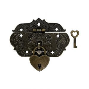 KEMUZ - Cadenas Mini Métal Vintage avec Beschläge Haspe - Serrure Décorative Antique pour Boîte à Bijoux, Meubles, Armoire et Coffrets Cadeaux (1 Pièce)​ (WEIWEIHAI, neuf)