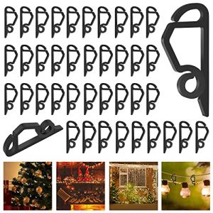Yotako Lot de 100 crochets de gouttière pour guirlande lumineuse de Noël - Mini crochets de fixation - En plastique résistant aux intempéries - Pour décoration (noir) (Yotako Direct, neuf)