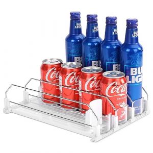 BingoHive Automatique Rangement Canette Frigo Organisateur Canette De Bi&egrave;re Soda Boisson Pour R&eacute;frig&eacute;rateur Cuisine Armoire Garde-Manger 12 Crit&egrave;res 330ML 440ML 500ML Canettes Organiseurs Garde-manger (BingoHive-FR, neuf)