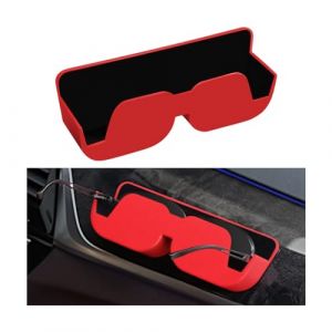 JNNJ Porte-Lunettes De Voitures, &Eacute;tui &agrave; Lunettes De Soleil Voiture, Universel Autocollant Support de Lunettes Voiture, Bo&icirc;te Protection Auto-Adh&eacute;sive pour Lunettes Voiture Accessoires(Rouge) (KJHmaoyi, neuf)