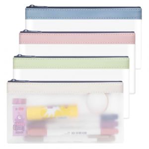 4 Pi&egrave;ces Trousse Scolaire Transparente, Trousse &agrave; Crayons Transparente en TPU Super Doux avec Fermeture &agrave; Glissi&egrave;re, Pochette pour Stylos &agrave; Crayons Transparente pour Enfants, Adultes et Scolaires (Shenzhen Sanhuan Recycling Technology Co Ltd, neuf)